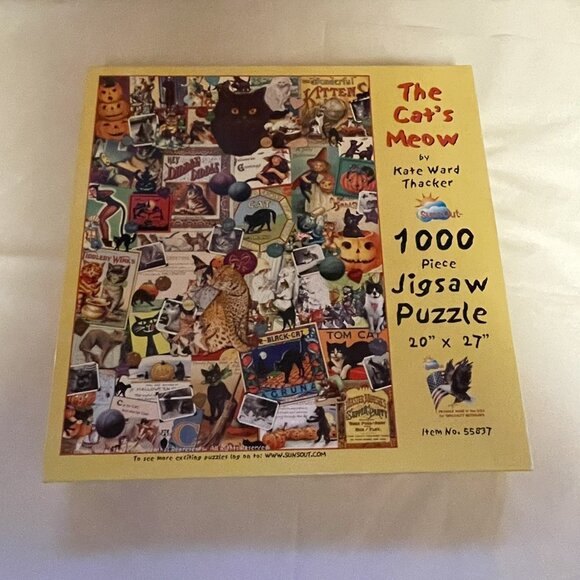 Lot of 2 Sunsout 1000 Pc Jigsaw Puzzles Cat Themed The Cat's Meow & Alley Cats - Picture 4 of 5